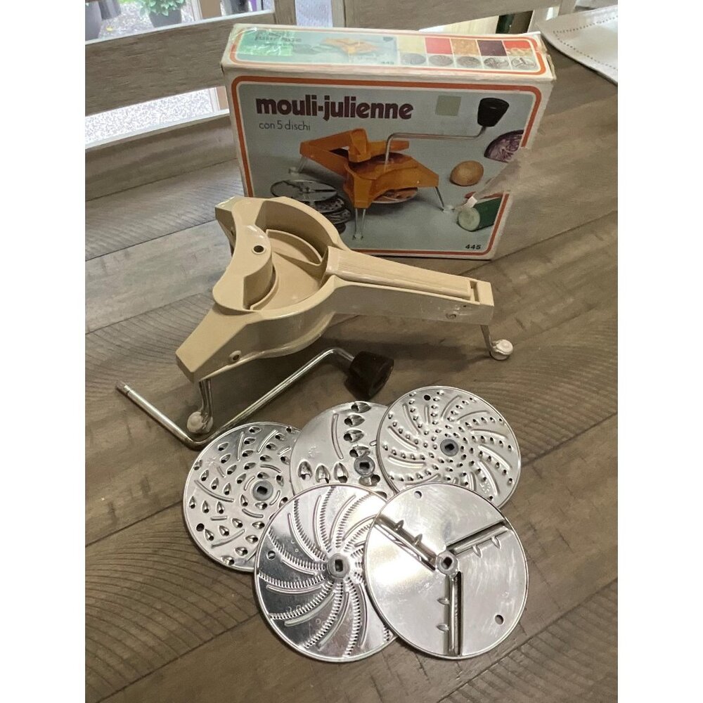 Mouli Julienne 445 Rotary Grater Shredder Slicer Salad Maker Complete Set RV